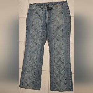 FUBU Light Blue Jeans with Stitch Detail Y2k Vintage
